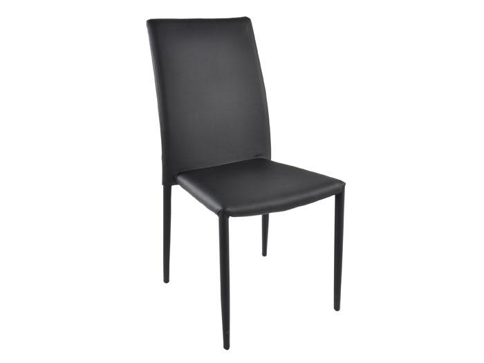 Black Faux Leather Side Chair,GFI