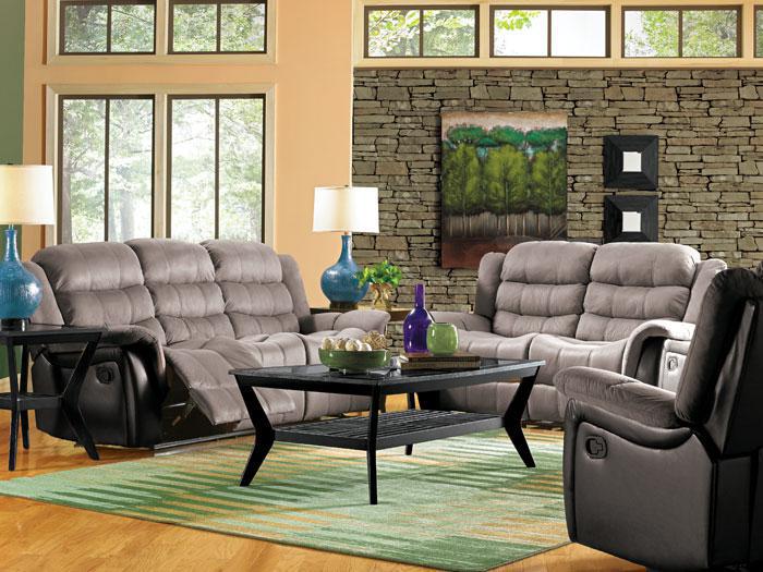 Kent Grey Two-Tone Dual Reclining Sofa,AMAL