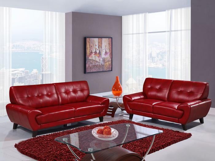 Roma Sofa & Love Seat Package - Red,GFI