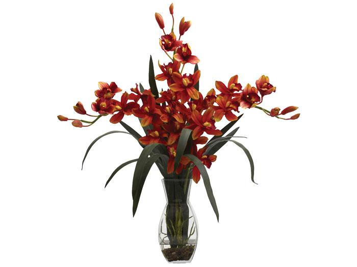 Cymbidium with Clear Vase,NNI