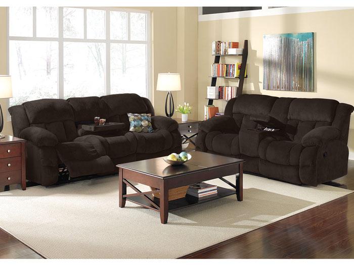 Theodore Microfiber Reclining Sofa & Love Seat,LIFE