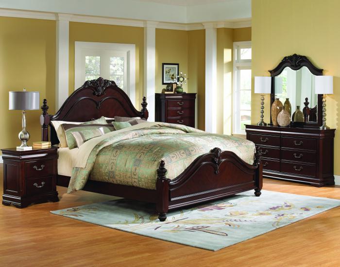 Marisol Cherry 3 PC. Queen Poster Bed,STAN