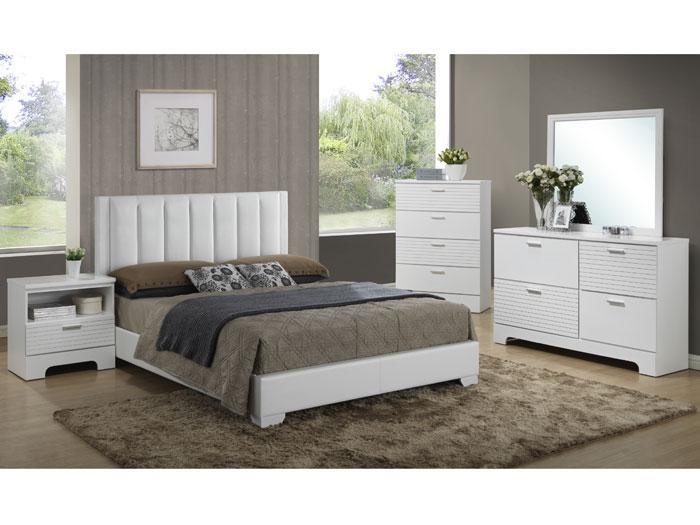 Emily White 3 PC. Full Upholstered Bed,LIFE