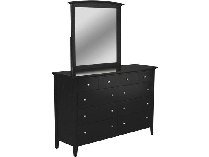 Metalindo Black 8 Drawer Dresser/Mirror,LIFE