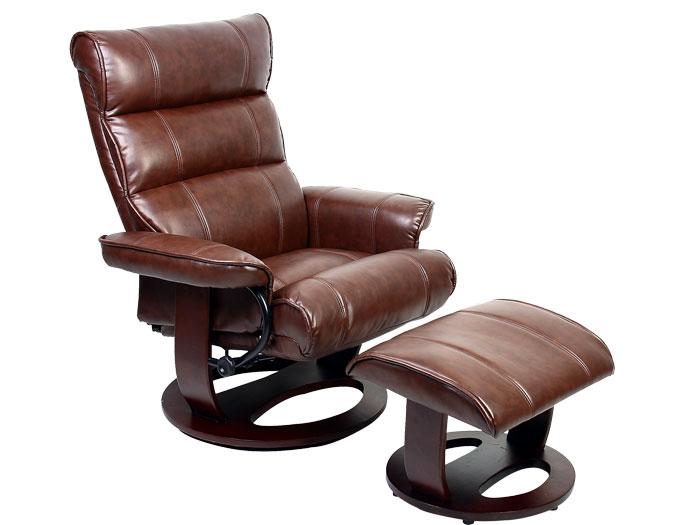 Deluxe Recliner with Ottoman - Brown,MDS