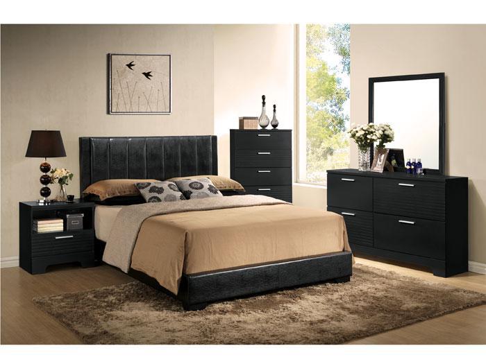 Emily Black 3 PC. King Upholstered Bed,LIFE