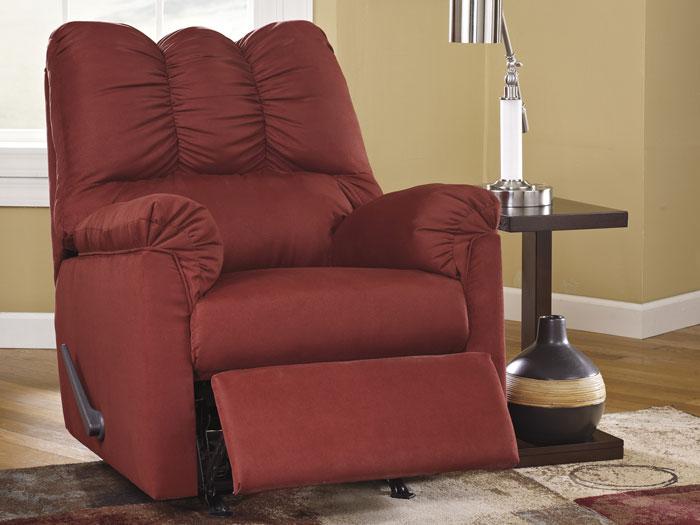 Darcy Red Microfiber Rocker Recliner,ASH