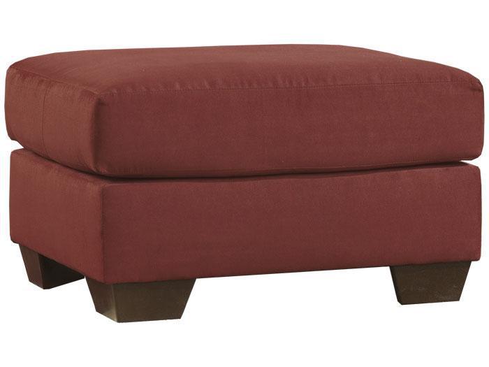 Darcy Red Microfiber Ottoman,ASH