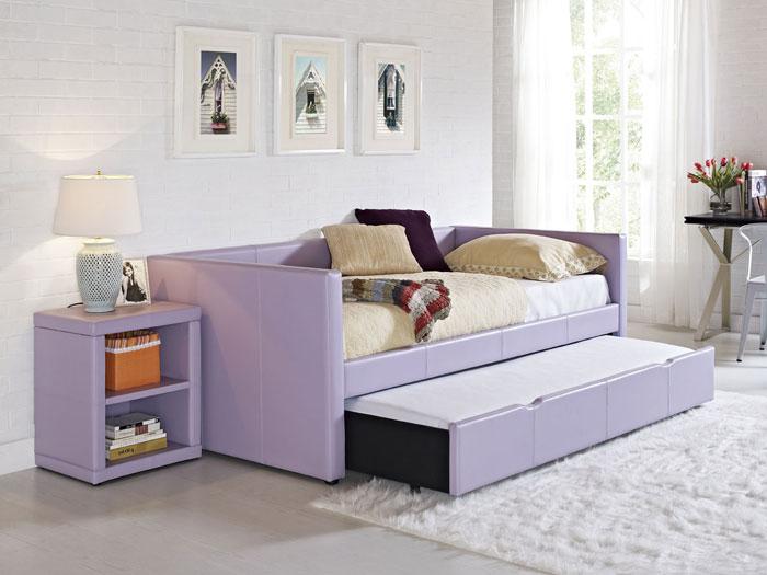 Purple Vinyl Upholstered Storage Cube,STAN