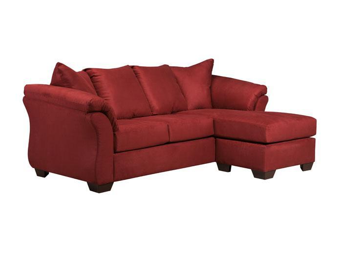 Darcy Red Attached Pillow-Back Sofa/Chaise,ASH