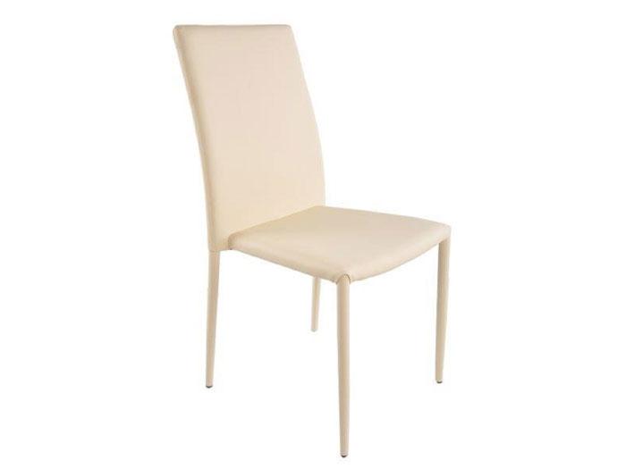 Beige Faux Leather Side Chair,GFI