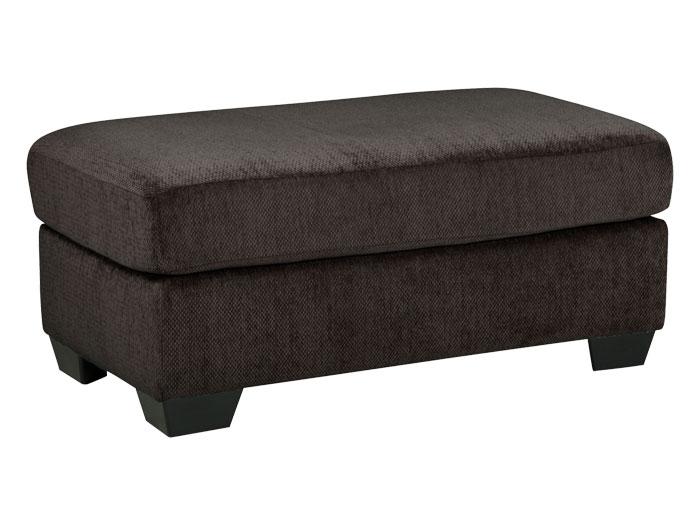 Kenzel Chenille Ottoman - Charcoal,ASH