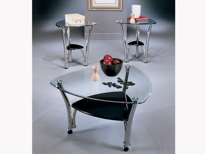 Pascal Black/Chrome 3 PC. Table Group W/ Castors,ASH