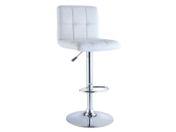 Gemma Adjustable Swivel Barstool - White,POWELL