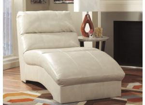 Paulie Bonded Leather Chaise - Taupe,ASHLEY