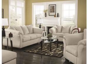 Darcy Stone Microfiber Sleeper Sofa & Love Seat Package,ASH