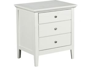 Metalindo White 3 Drawer Nightstand,LIFE