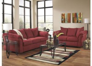 Darcy Red Microfiber Sleeper Sofa & Love Seat Package,ASH